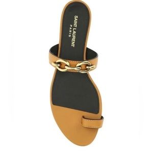 Saint Laurent Women's Le Maillon Flat Sandals Size 36.5